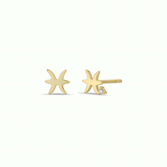 JAXKELLY Zodiac Gold Earrings Pisces