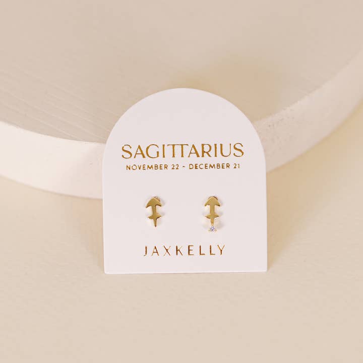 JAXKELLY Zodiac Gold Earrings Sagittarius