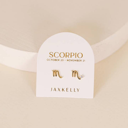 JAXKELLY Zodiac Gold Earrings Scorpio