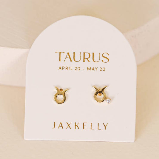 JAXKELLY Zodiac Gold Earrings Taurus