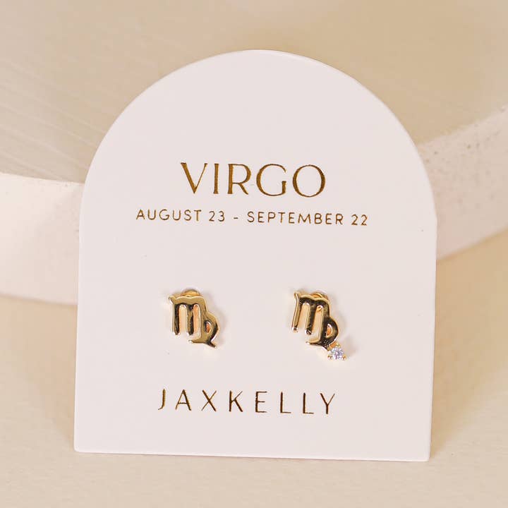 JAXKELLY Zodiac Gold Earrings Virgo