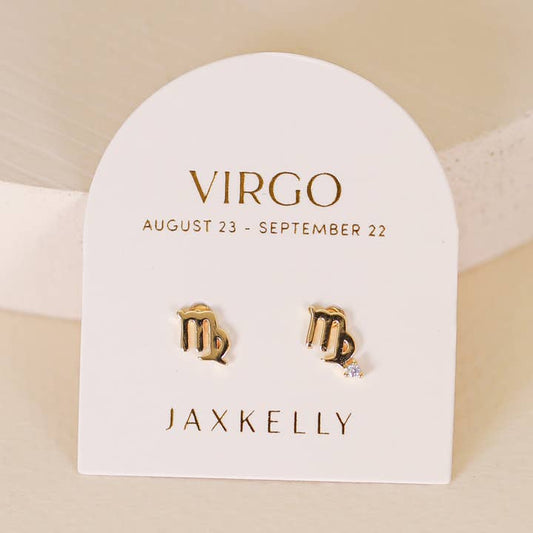 JAXKELLY Zodiac Gold Earrings Virgo