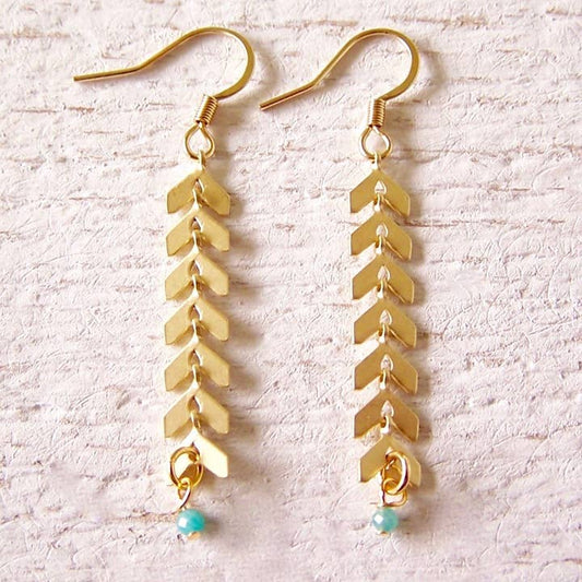 JO BIRD Feather Duster Earrings Gold
