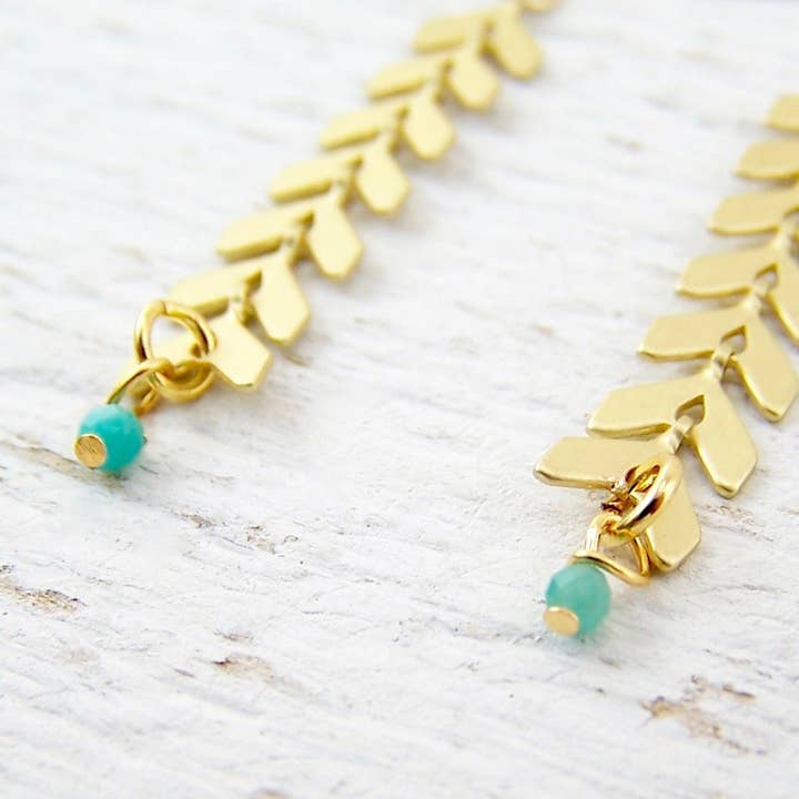 JO BIRD Feather Duster Earrings Gold