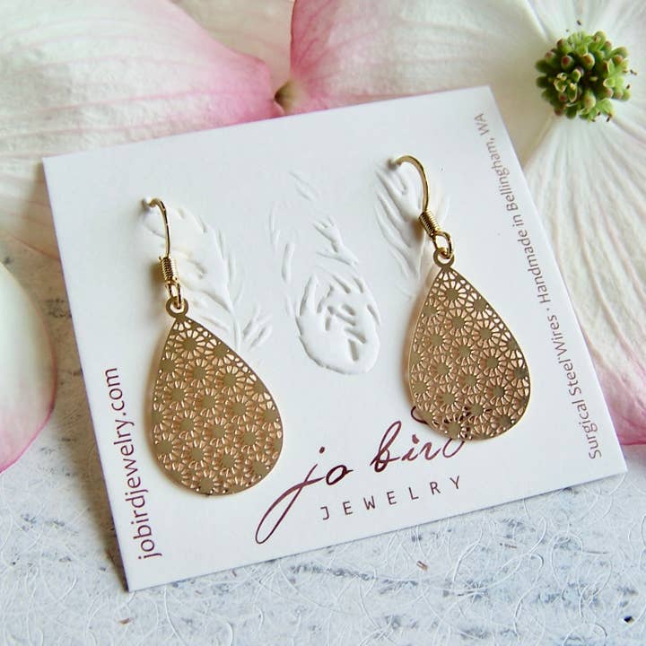 JO BIRD Honey Drop Earrings Small Gold