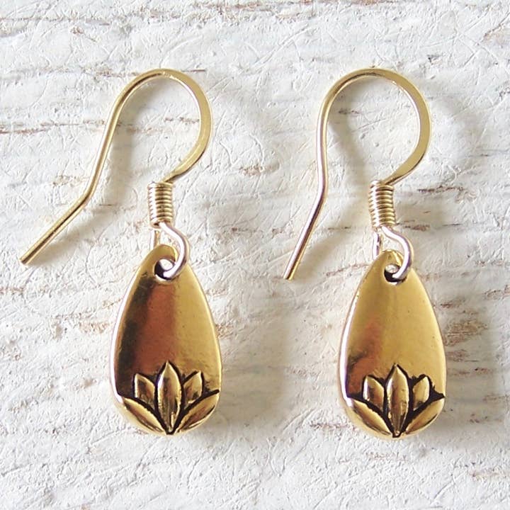 JO BIRD Lil Lotus Earrings Gold Charms