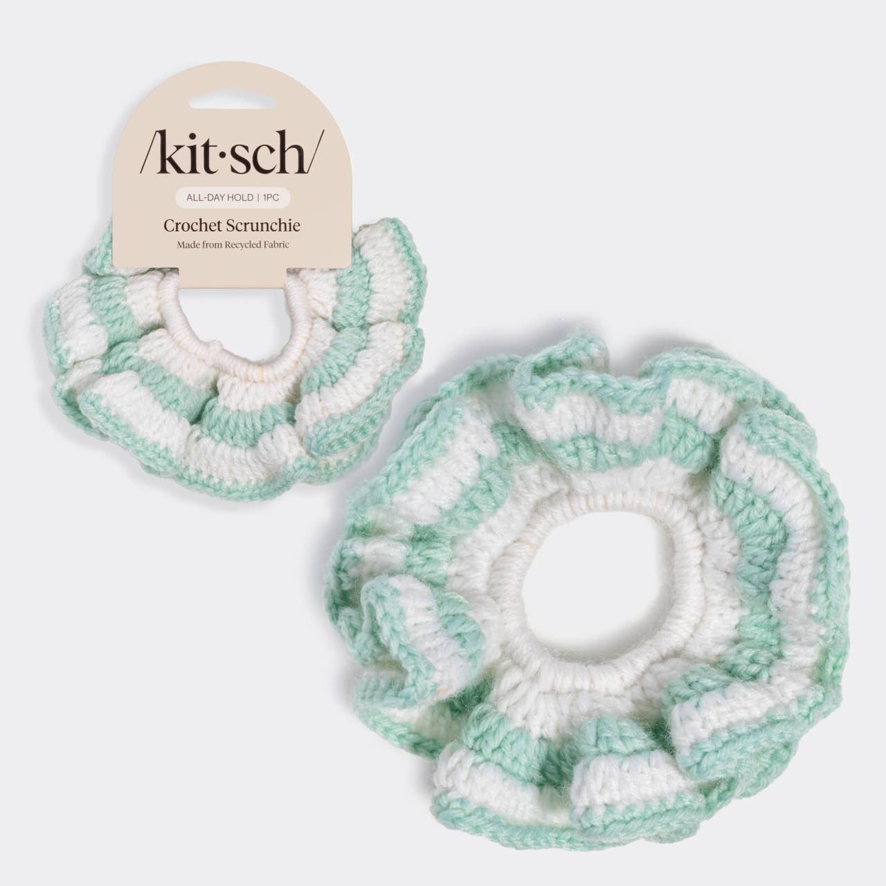 KITSCH CROCHET SCRUNCHIE SEAFOAM BLUE