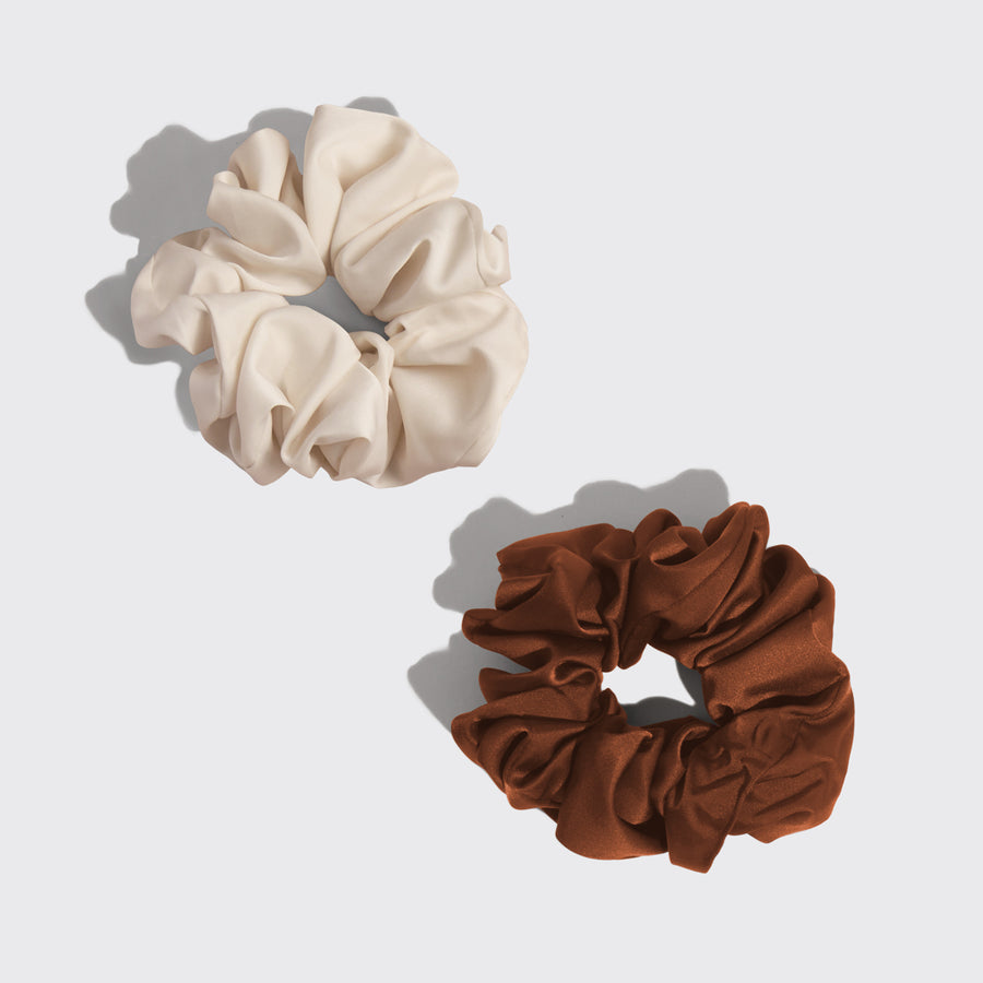 KITSCH Cream & Camel Oversized Scrunchies