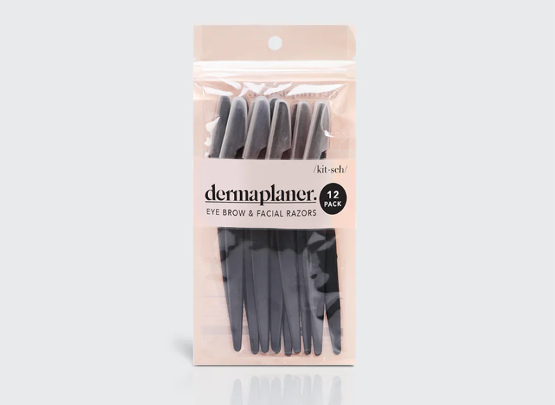 KITSCH ECO-FRIENDLY DERMAPLANER BLADE-12 PACK BLACK