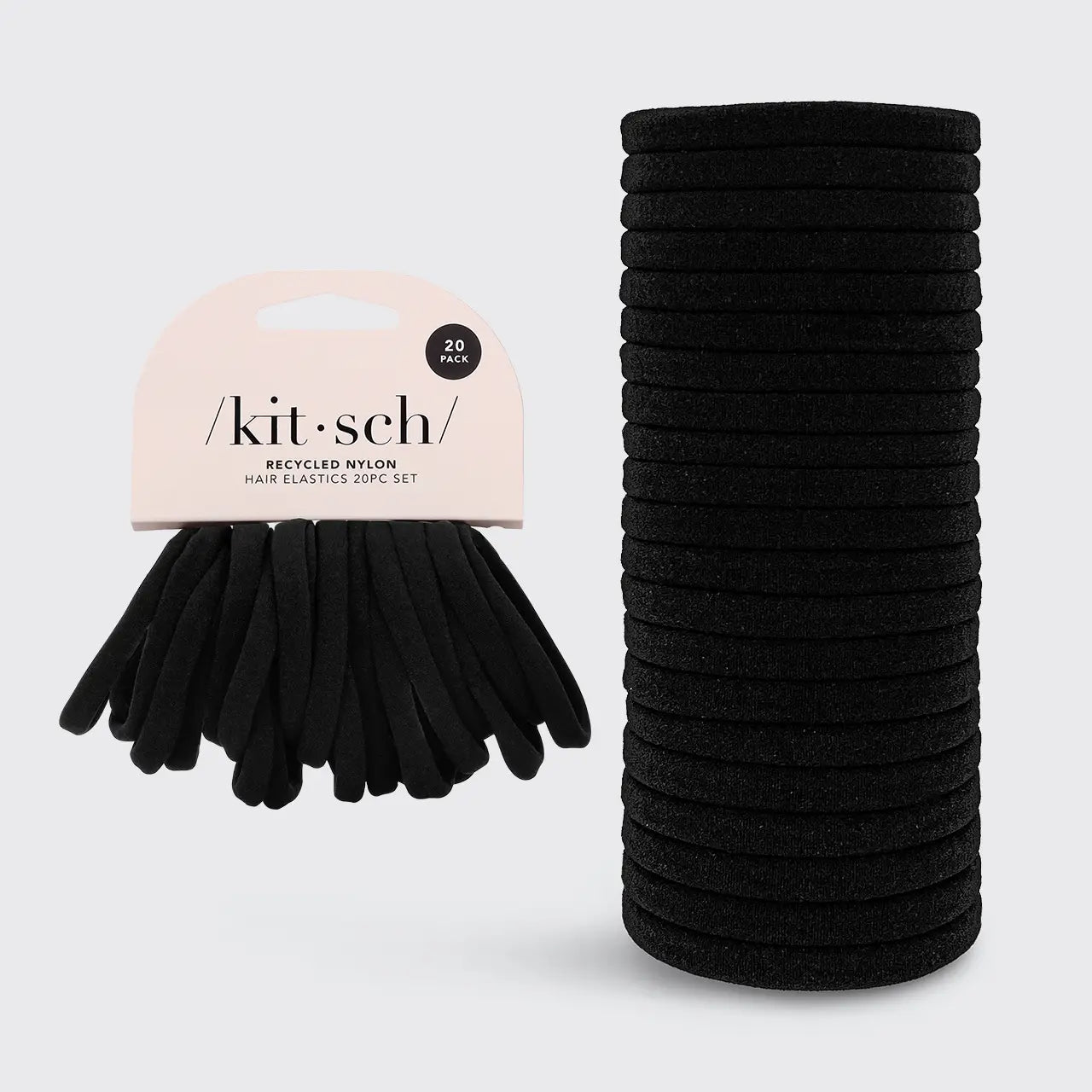 KITSCH ECO-FRIENDLY NYLON ELASTICS-20PC SET BLACK