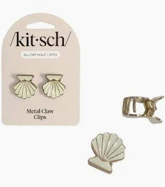 KITSCH Metal Clam Shell Hair Clip 2pc Set