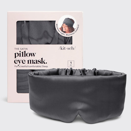 KITSCH PILLOW EYE MASK SATIN CHARCOAL