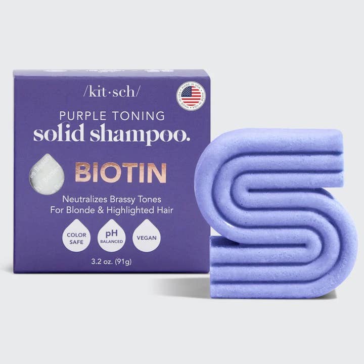 KITSCH Purple Toning Biotin Solid Shampoo Bar