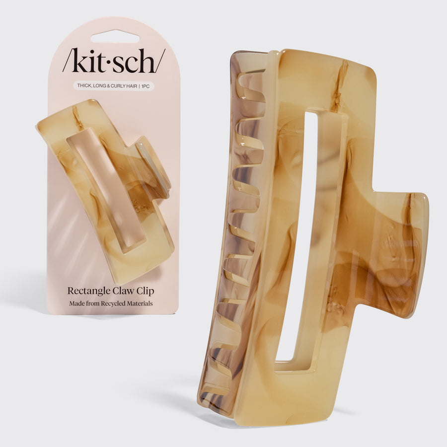 KITSCH Rectangle Claw Clip Chocolate Marble
