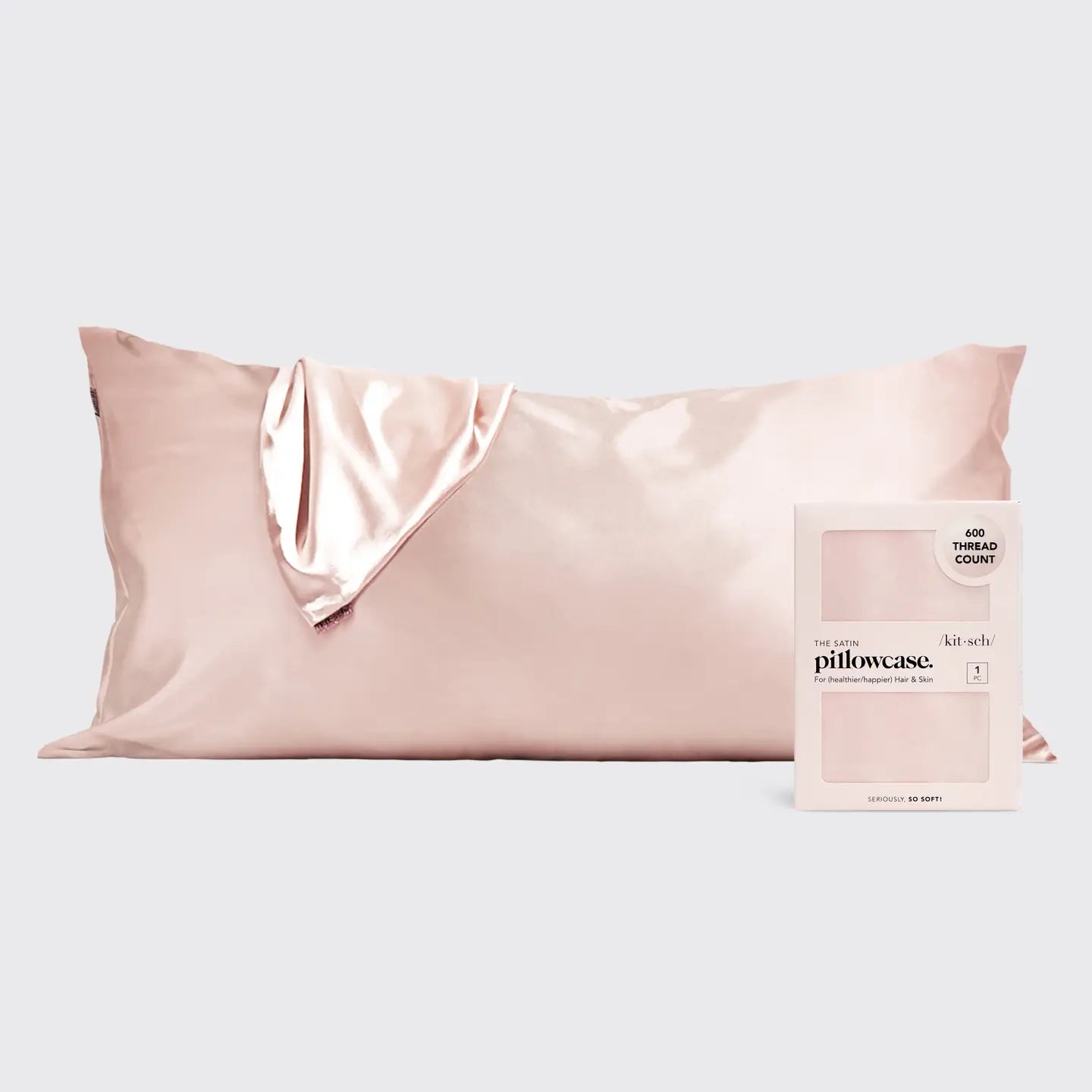 KITSCH SATIN PILLOWCASE KING BLUSH