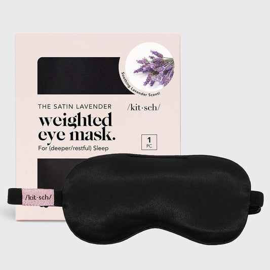 KITSCH SATIN WEIGHTED LAVENDER EYE MASK BLACK