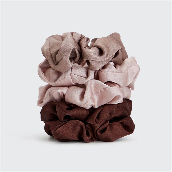 KITSCH THE SATIN SCRUNCHIE 5PC CAMEO