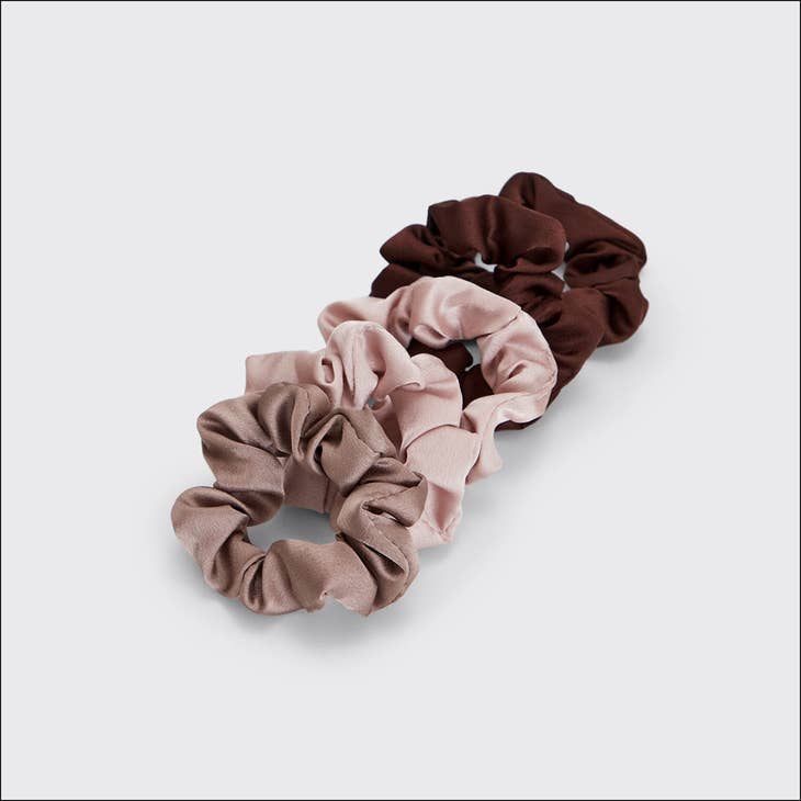 KITSCH THE SATIN SCRUNCHIE 5PC CAMEO