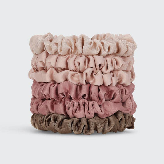 KITSCH ULTRA PETITE SATIN SCRUNCHIES 6 PC TERRACOTTA
