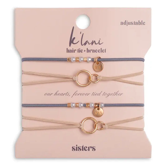 K'LANI HAIR TIE BRACELETS SISTERS ONE SIZE NEW!