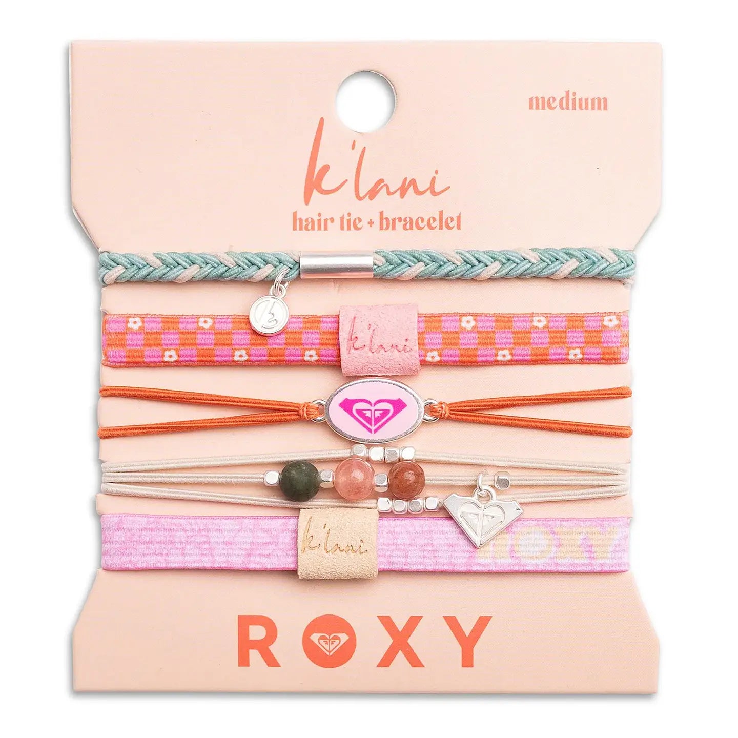 K'lani X Roxy Pink Tropics- Hair Tie Bracelet