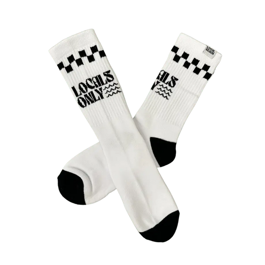LOCAL BEACH LOCALS ONLY CREW SOCKS WHITE