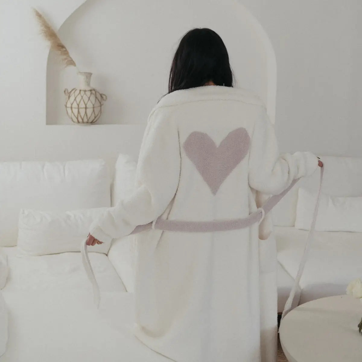 LOCAL BEACH LOVE COLLECTION HEART LUX ROBE CREAM /SAND