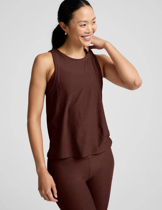 BEYOND YOGA FEATHERWEIGHT REBALANCED MUSCLE TANK ICED MOCHA