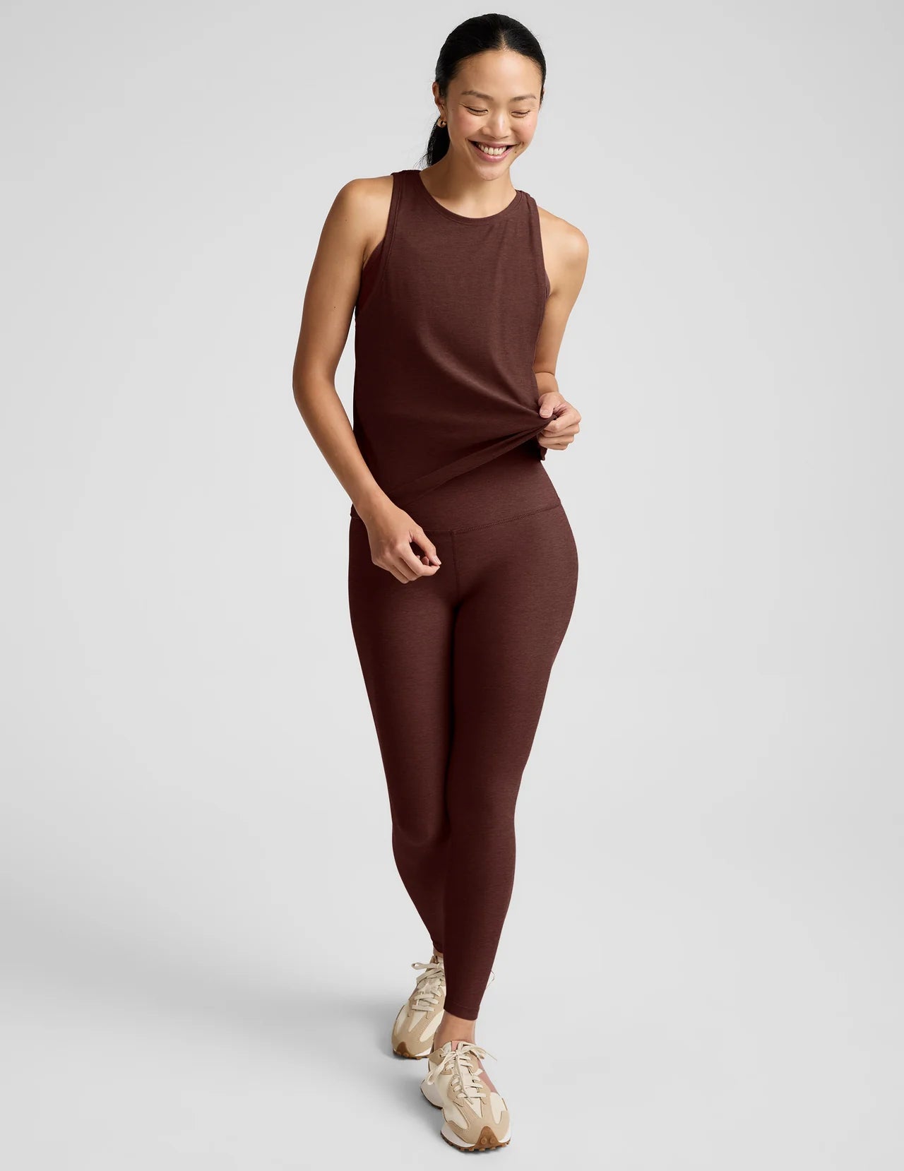 BEYOND YOGA FEATHERWEIGHT REBALANCED MUSCLE TANK ICED MOCHA