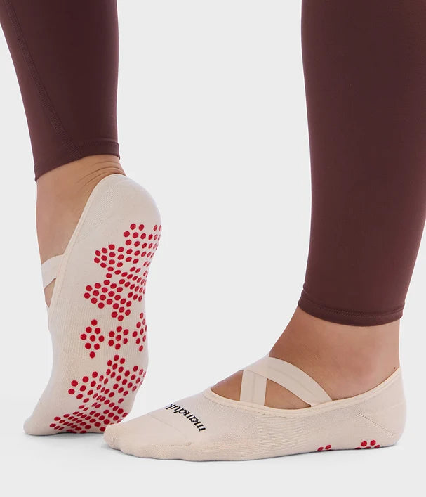 MANDUKA EQUILIBRIA PILATES SLIPPER SOCKS CREAM 2