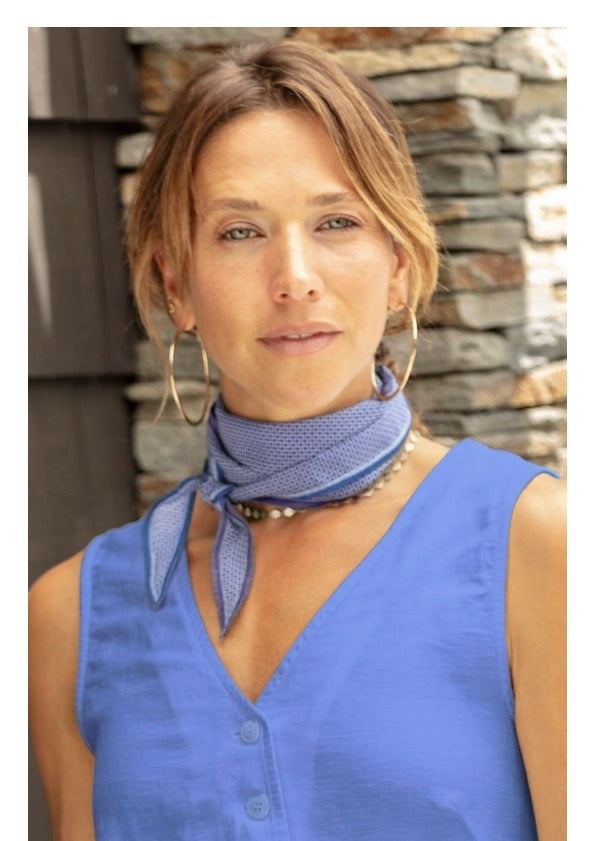 MILA LINEN VEST PERIWINKLE
