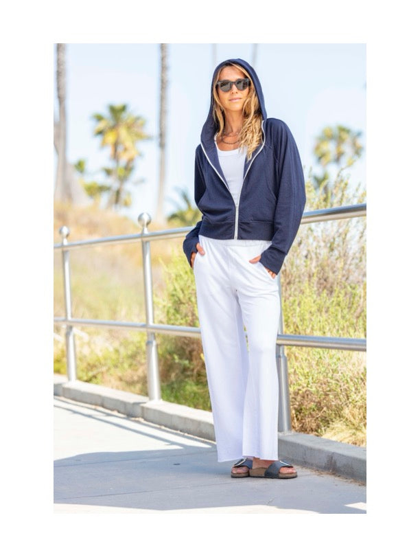 MILA ORGANIC BAMBOO FLEECE TERRY TROUSER WHITE