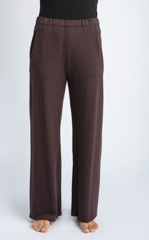 MILA ORGANIC BAMBOO FLEECE TROUSER BARK
