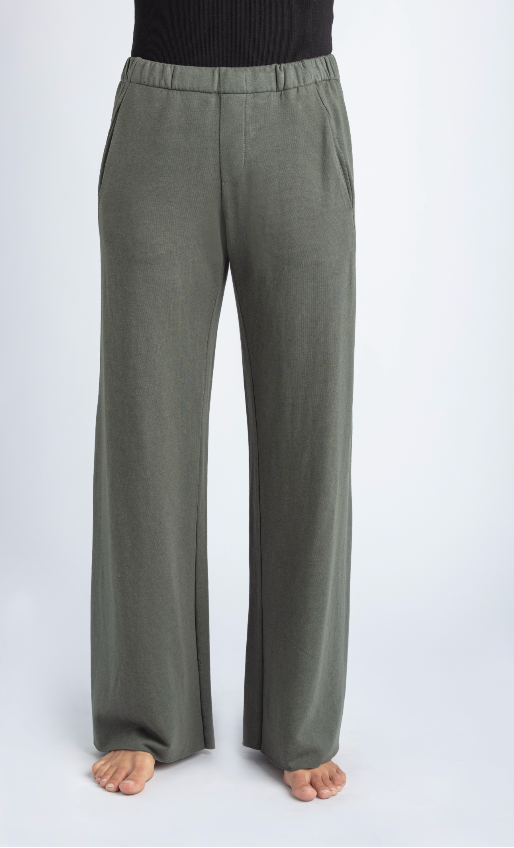 MILA ORGANIC BAMBOO FLEECE TROUSER MOSS