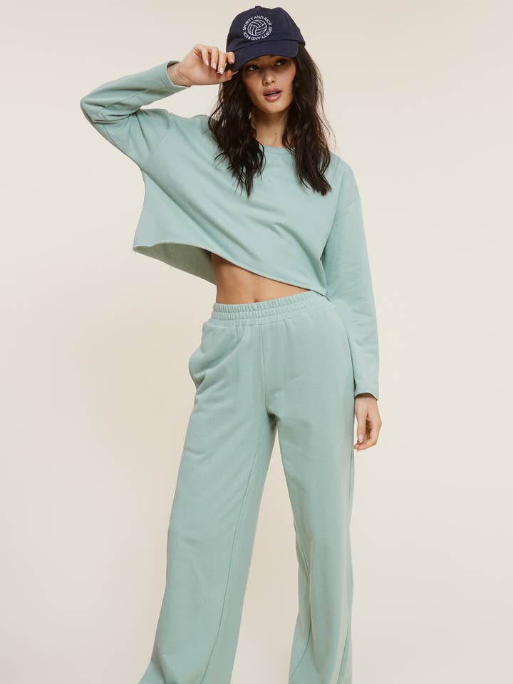 MIMOSA Cotton Essential Long Sleeve Knit Top Sage