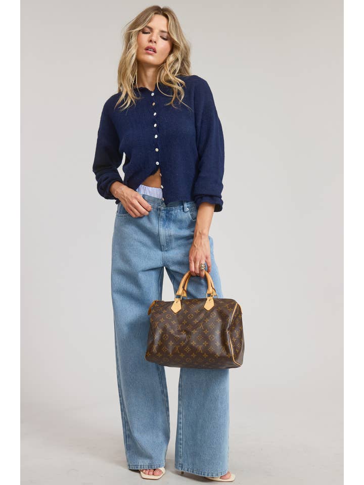 MIMOSA Essential Button Down Cardigan Navy