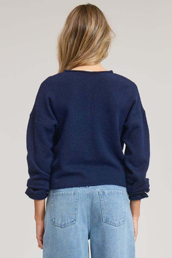 MIMOSA Essential Button Down Cardigan Navy
