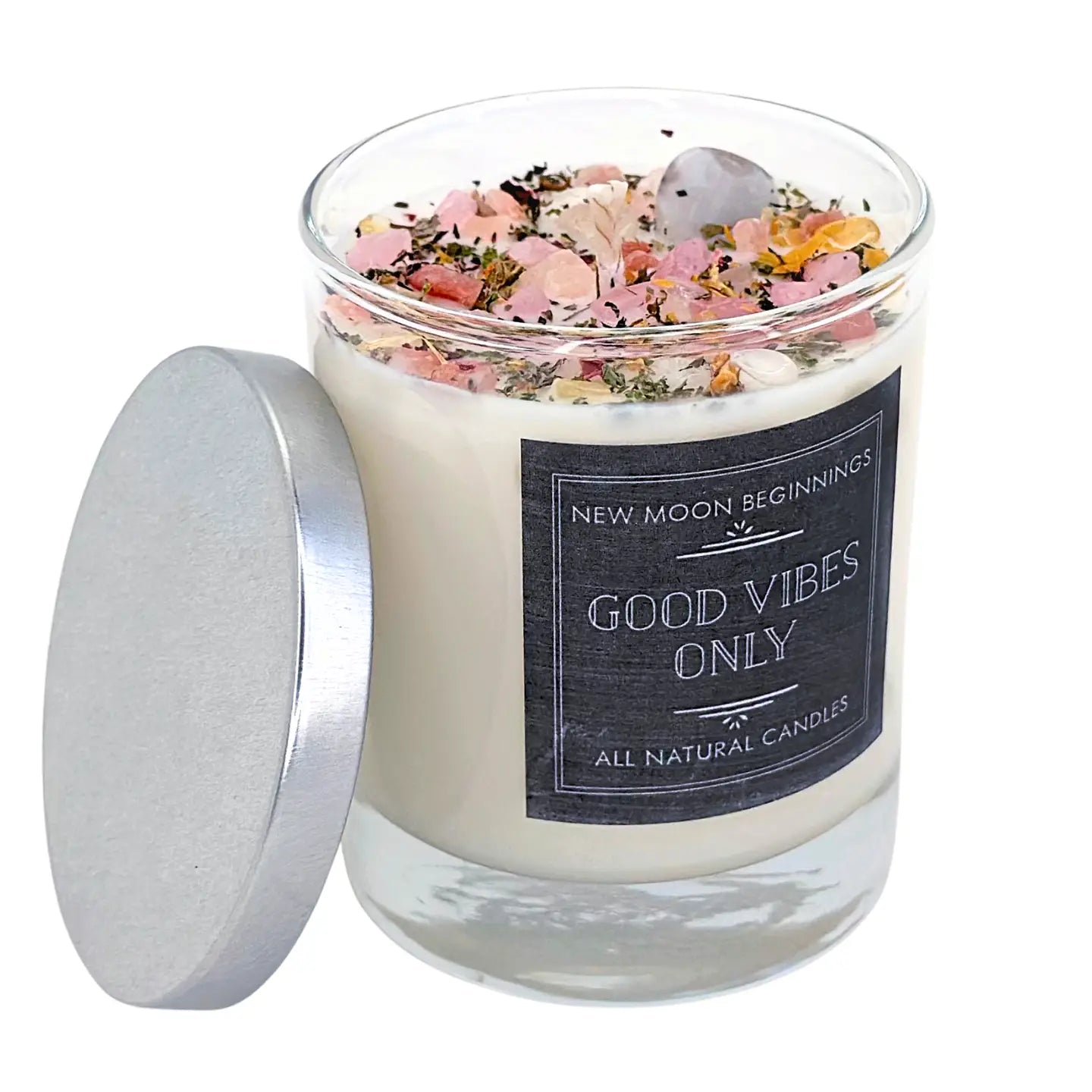 NEW MOON BEGINNINGS CANDLE GOOD VIBES ONLY 7.5 OZ