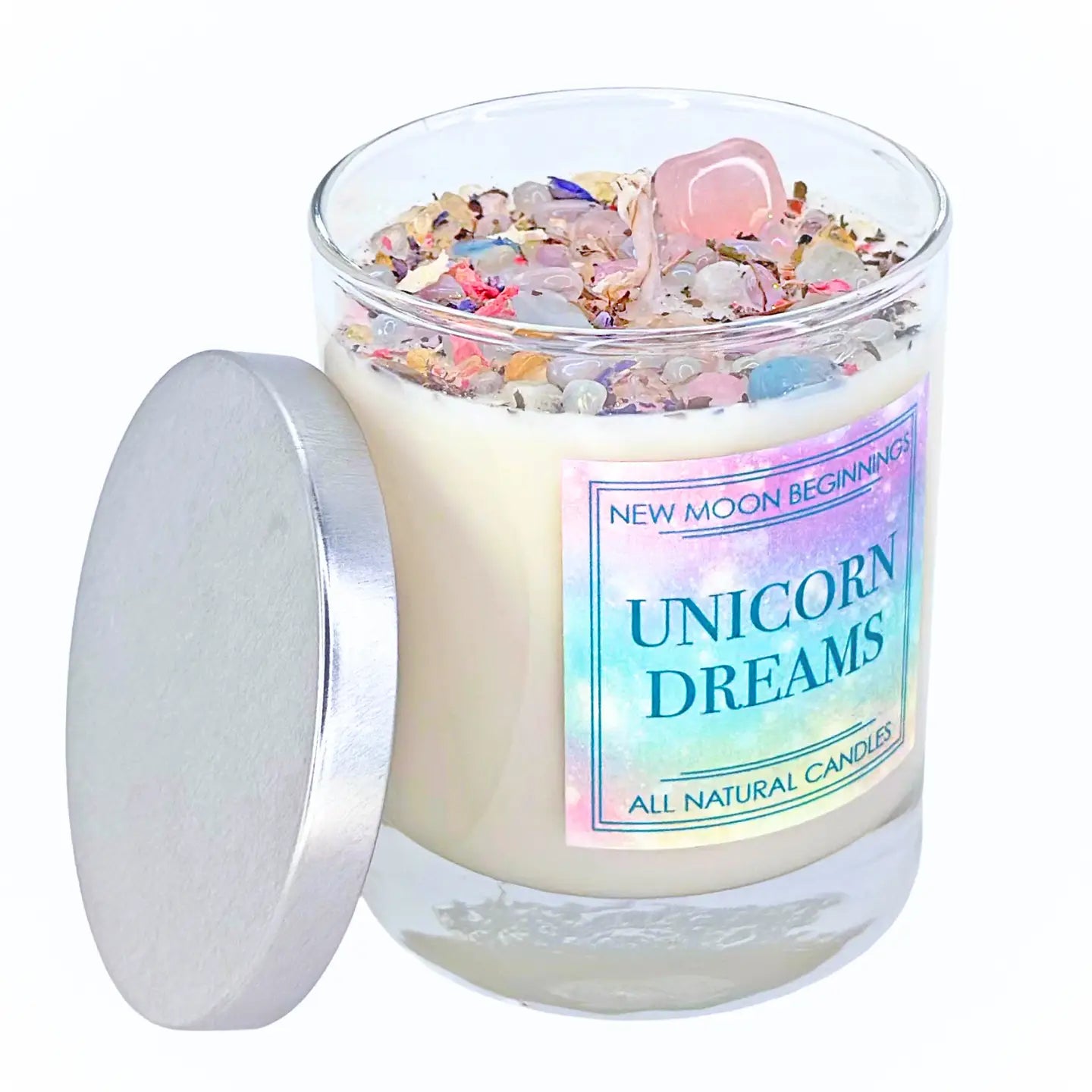 NEW MOON BEGINNINGS CANDLE UNICORN DREAMS 7.5 OZ