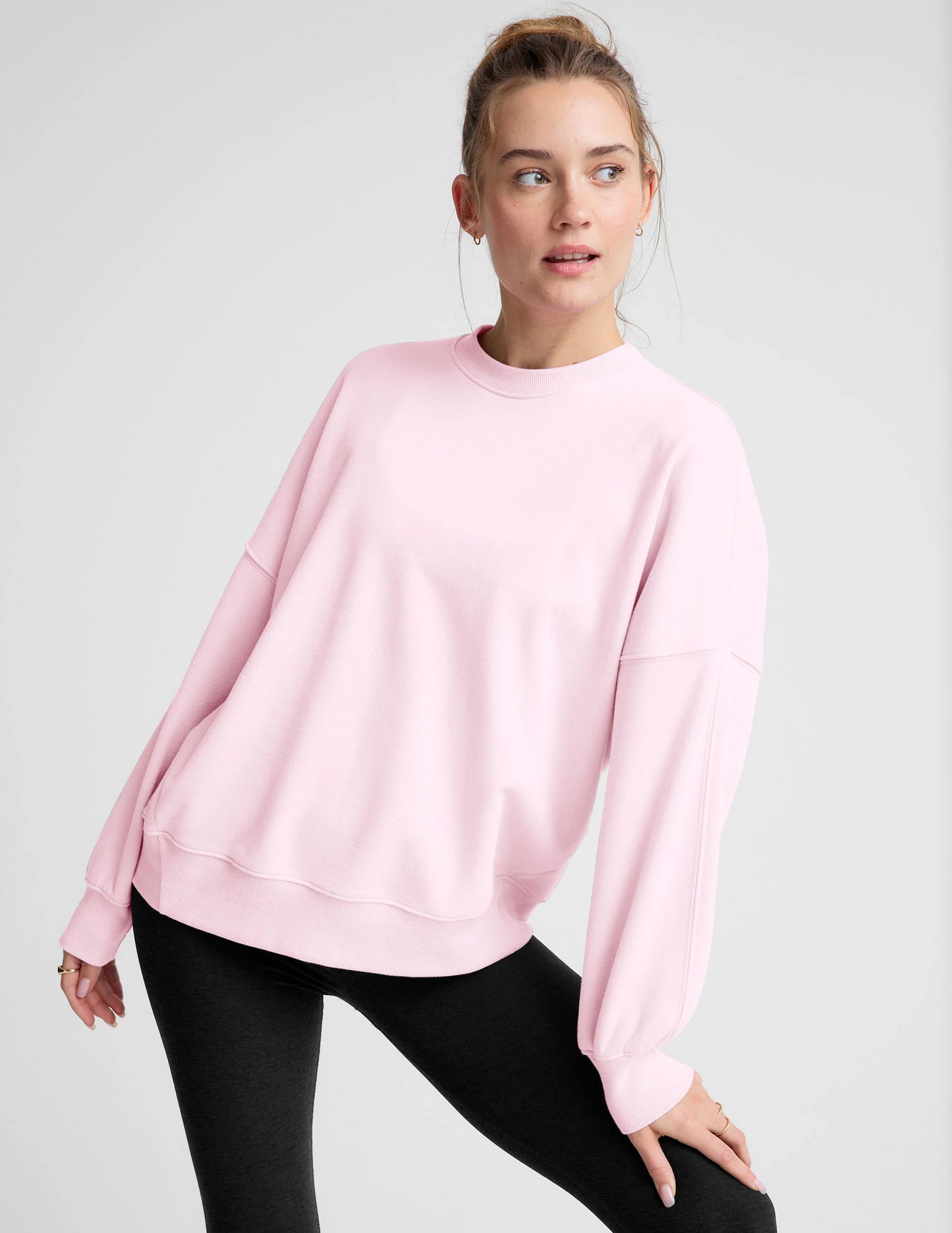 BEYOND YOGA LUXEFLEECE OVERSIZED SWEATSHIRT FROSTY PINK