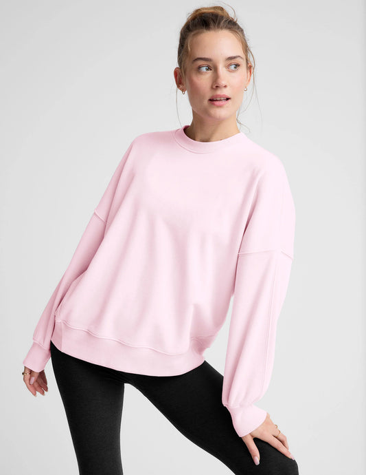 BEYOND YOGA LUXEFLEECE OVERSIZED SWEATSHIRT FROSTY PINK
