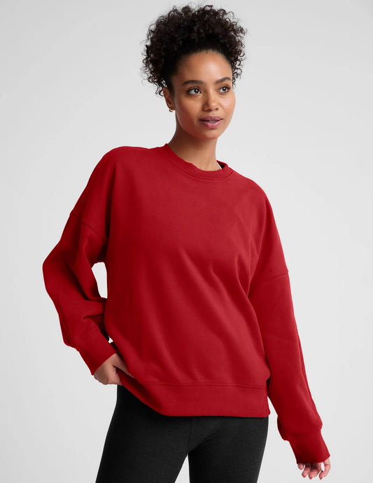 BEYOND YOGA LUXEFLEECE OVERSIZED SWEATSHIRT HOLLY RED