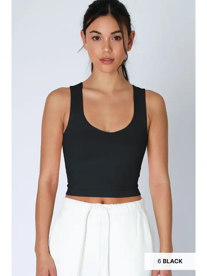 NIKIBIKI   Clean Line Racerback Crop Top BLACK