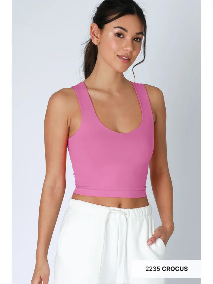 NIKIBIKI   Clean Line Racerback Crop Top CROCUS