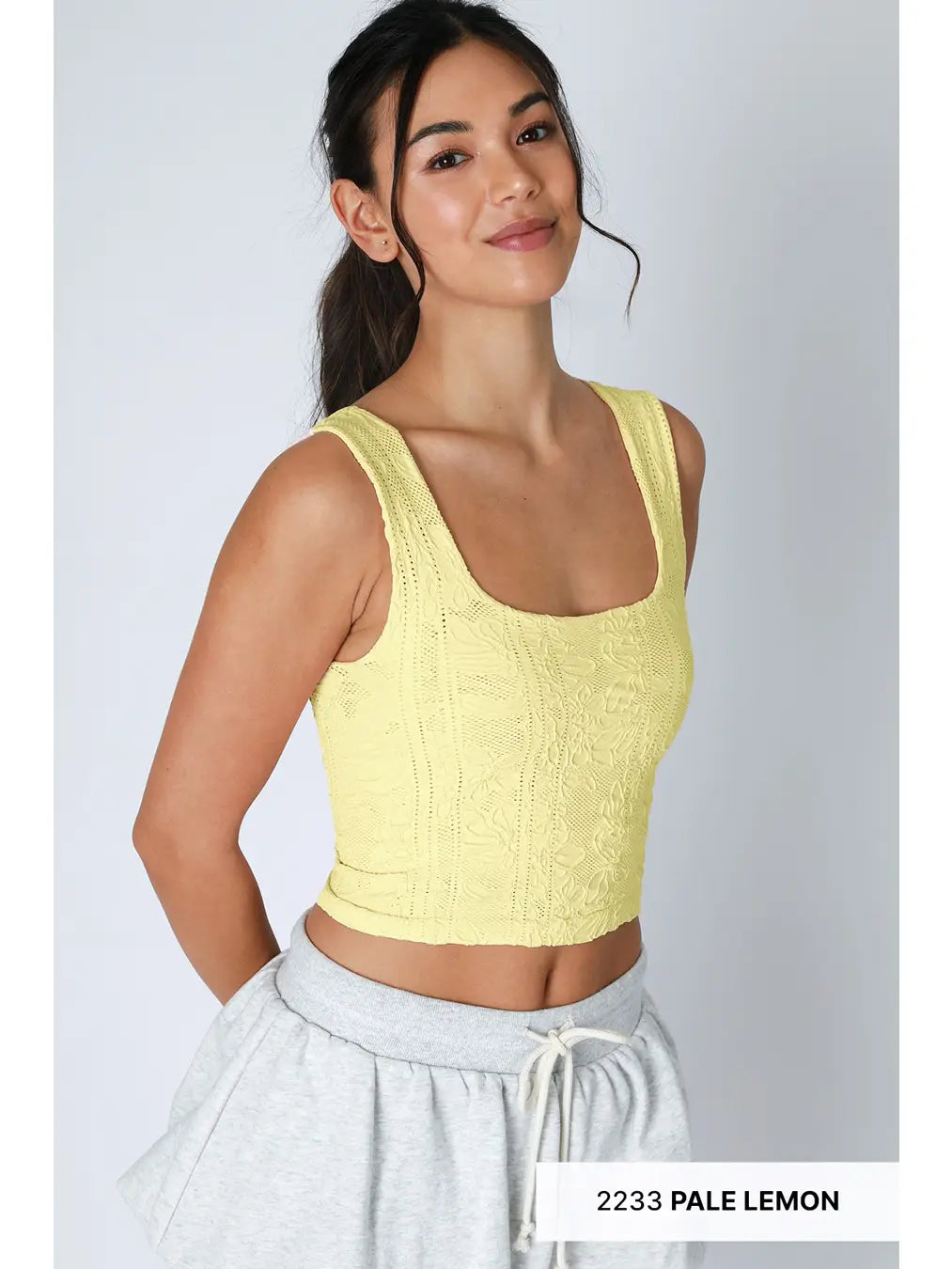 NIKIBIKI Double Lace Square Crop Top BUTTERCREAM