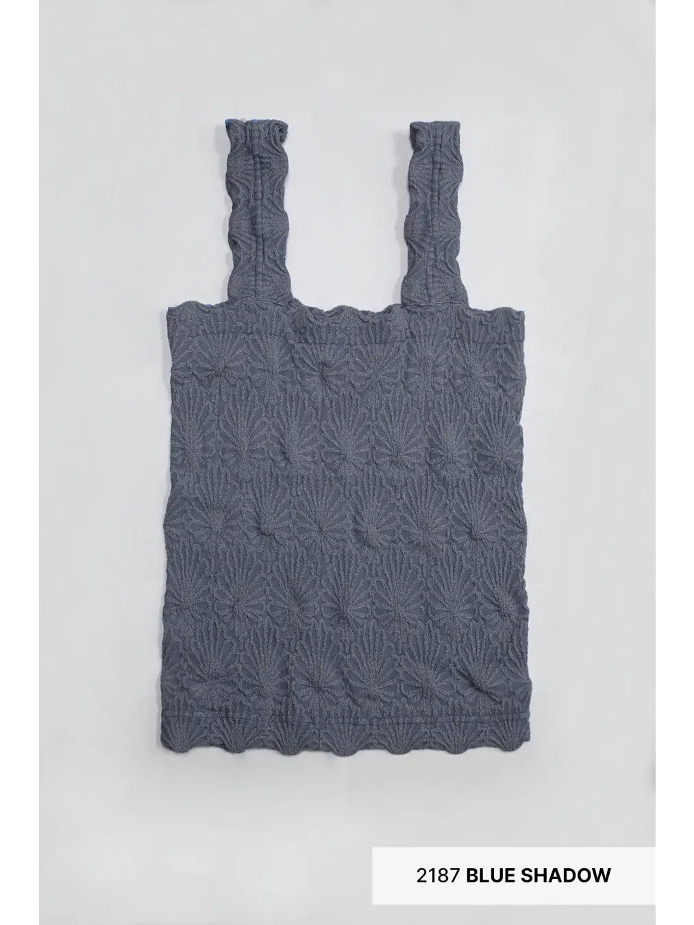 NIKIBIKI  Lace Textured Square Top Blue Shadow
