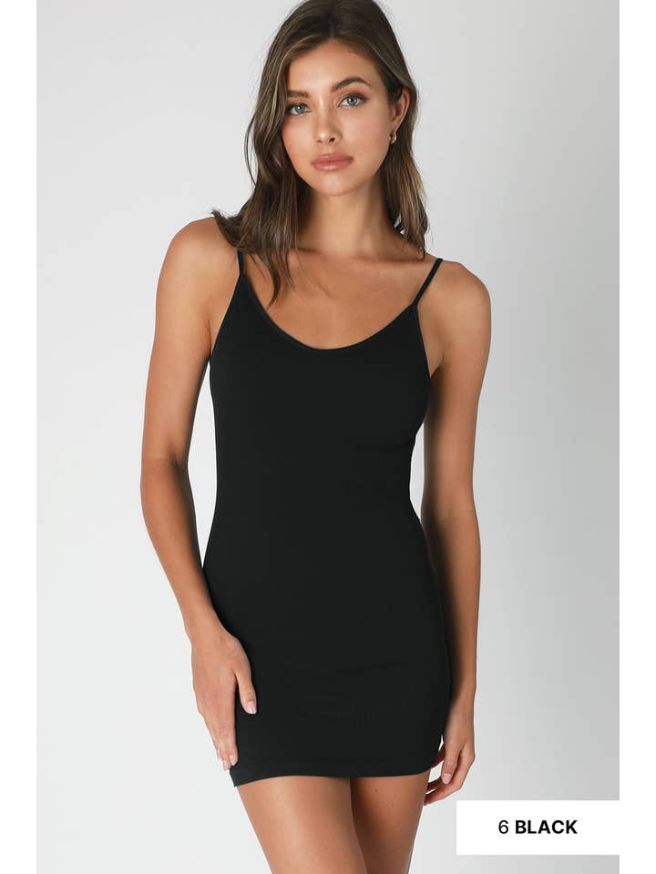 NIKIBIKI Ribbed Low Back Dress BLACK