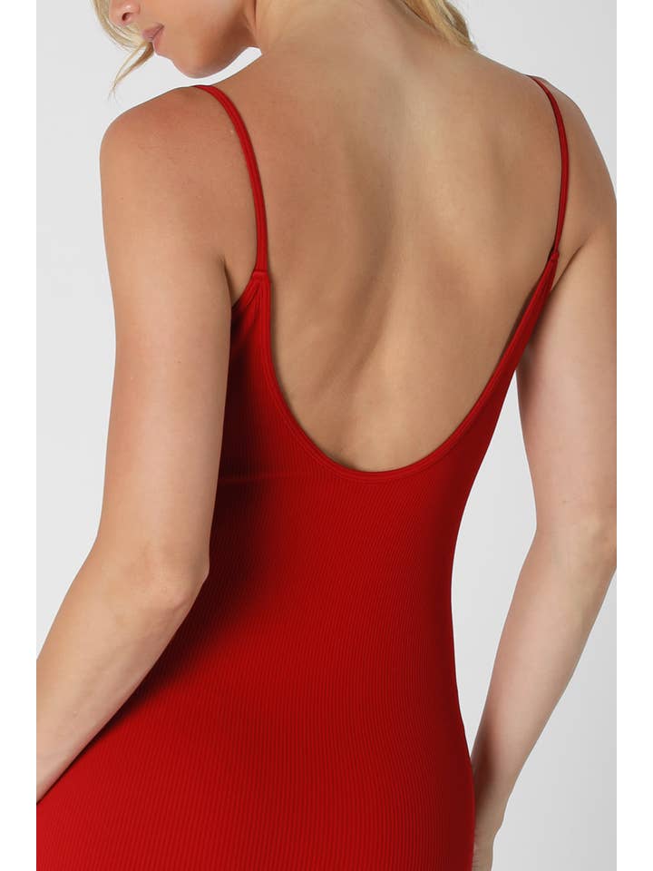 NIKIBIKI Ribbed Low Back Dress SCARLET SMILE