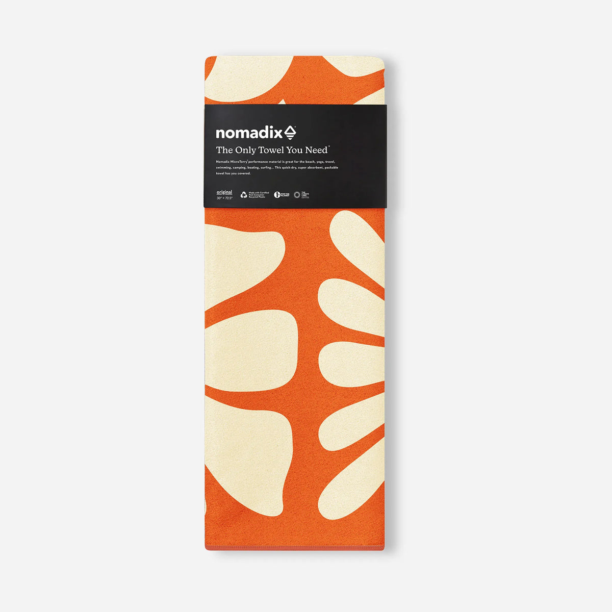 NOMADIX ORIGINAL YOGA TOWEL BIG FLOWERS EXPEDITION ORANGE