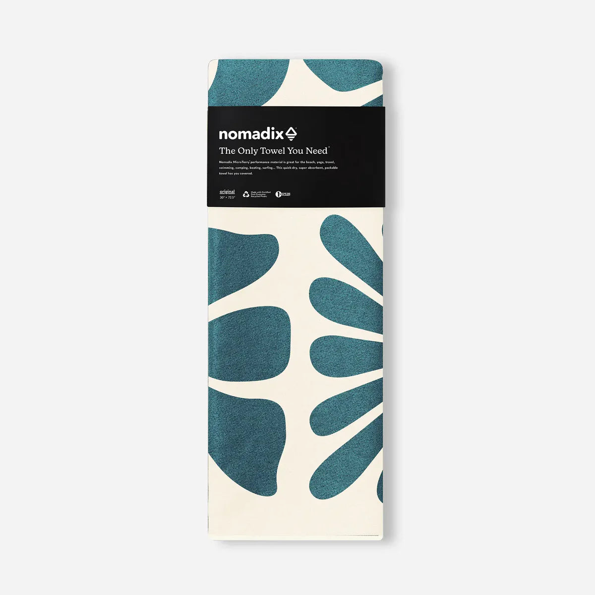 NOMADIX ORIGINAL YOGA TOWEL BIG FLOWERS TEAL OCEAN